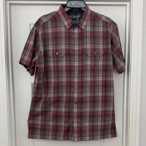 Kuhl Men's Red and Gray Plaid Button Down Shirt